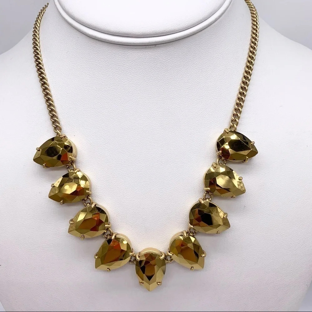J. Crew Gold Metallic Teardrop Necklace